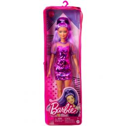 Mattel - Barbie FASHIONISTAS DOLL #178 (Long Purple Hair & Purple Metallic Dress & More) HBV12