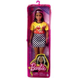 Mattel - Barbie FASHIONISTAS DOLL #179 (Highlighted Hair, Flame Crop Top, Checkered Skirt) HBV13