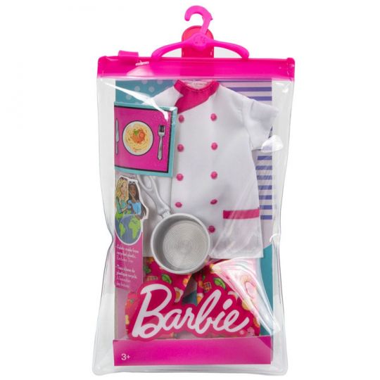 NEW Barbie  PINK CHEF Apron SAYS BARBIE 