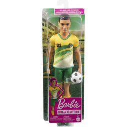 Mattel - Barbie Doll - SOCCER PLAYER (Male)(Yellow & Green Jersey) HCN16