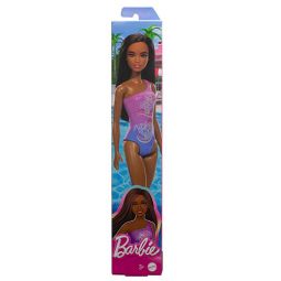 Mattel Barbie Doll - BEACH BARBIE [Dark Brown in Purple Swimsuit] HPV20