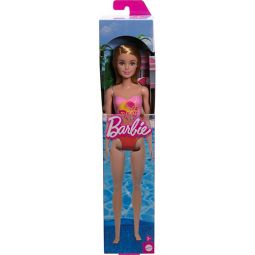 Mattel Barbie Beach Doll - BARBIE [Blonde Hair in Pink Palm Tree Swimsuit] HXX48