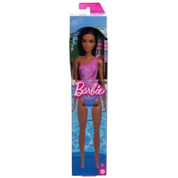 Mattel Barbie Beach Doll - BARBIE [Dark Brown Hair in Purple Floral Swimsuit] HXX49