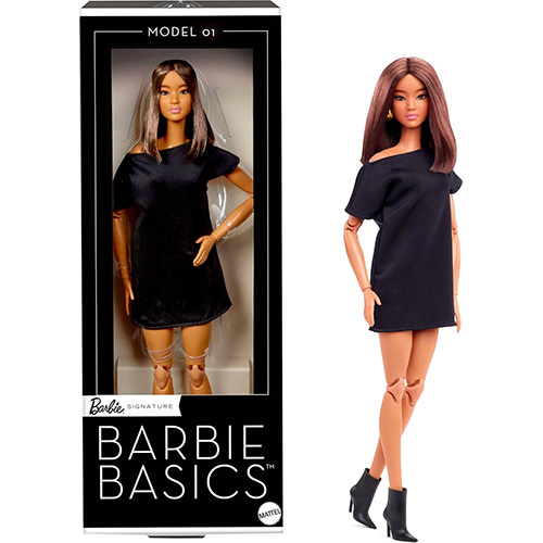 Mattel Signature Barbie Basics Doll - MODEL 01 [Brunette with Black Mini Dress & Pointed Boots]