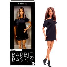 Mattel Signature Barbie Basics Doll - MODEL 01 [Brunette with Black Mini Dress & Pointed Boots]