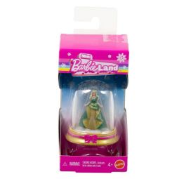 Mattel Mini Barbie Land Holiday Snow Globe Doll - GREEN & GOLD DRESS [1.5 inch]