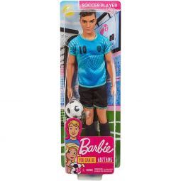 Mattel - Barbie Doll - KEN SOCCER PLAYER (Blue Jersey, Black Shorts & Soccer Ball) FXP02