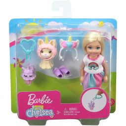 Mattel - Barbie Doll - CLUB CHELSEA PLAYSET (Blonde Hair)(Unicorn Cat, Headband & more) GHV70