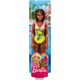 Mattel - Barbie DOLL (Brunette in Yellow Floral Swimsuit) GHW39