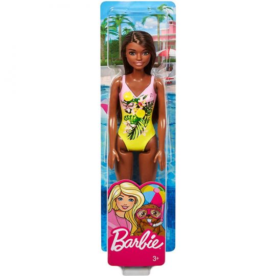 Mattel Barbie Beach Doll African American Floral Swimsuit Ghw39 for sale online 