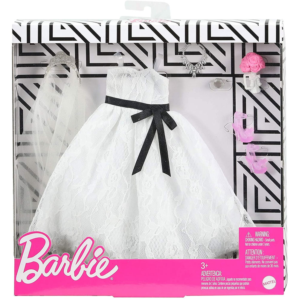 Mattel Barbie Doll - WEDDING FASHION PACK (Bridal Dress, Veil, Bouquet & more) GHX73