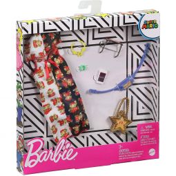 Mattel Barbie Doll - SUPER MARIO FASHION PACK #1 (Hoodie Dress, Fanny Pack & More) GJG47