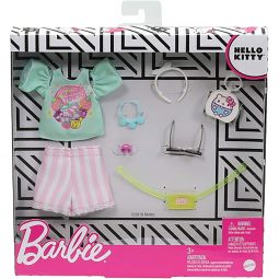 Mattel Barbie Doll - HELLO KITTY FASHION PACK (Kawaii Tokyo Shirt, Fanny Pack & More) GJG43