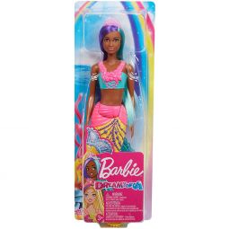 Mattel Barbie Doll - DREAMTOPIA MERMAID (Purple/Teal Hair)(Pink Tiara & Yellow Tail)(12 inch) GJK10