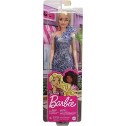 Mattel - Barbie DOLL (Blonde Hair, Short Blue Sequin Dress, Silver Platform Shoes) GRB32
