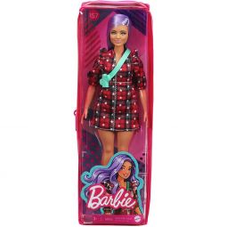 Mattel - Barbie FASHIONISTAS DOLL #157 (Lavender Hair, Red Plaid Dress, White Cowboy Boots) GRB49