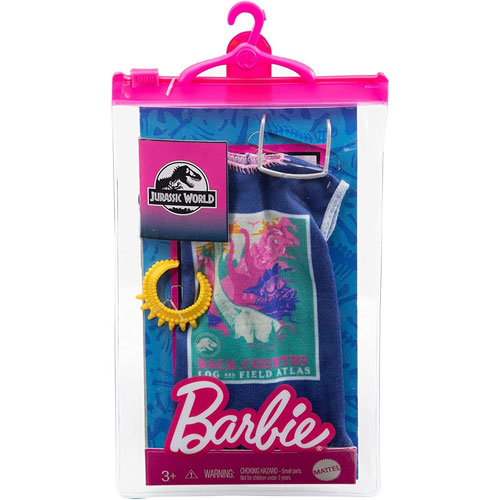 Mattel Barbie Doll Fashion Pack - JURASSIC WORLD PACK #7 (Dinosaur Dress & More) GRD47