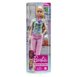 Mattel - Barbie NURSE DOLL (Blonde Hair, Stethoscope, Pink Pants, Medical Tool Printed Top) GTW39