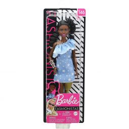 Mattel - Barbie FASHIONISTAS DOLL #146 (2 Twisted Braids, Star-Print Dress, Prosthetic Leg) GYG09