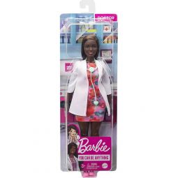 Mattel - Barbie Doll - DOCTOR BARBIE (Brunette, Doctor Coat, Print Dress, Stethoscope) GYT29