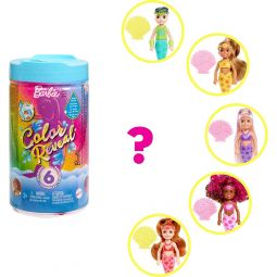 Mattel - Barbie Color Reveal Mermaid Series - BLIND PACK (1 Doll & 4 Accessories) HCC75