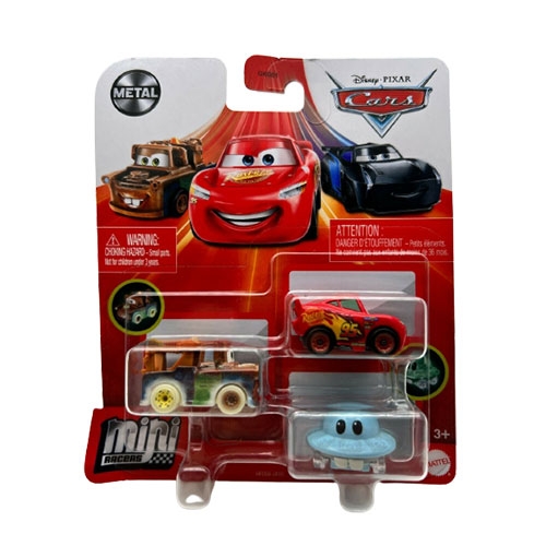 Mattel Disney Pixar Cars Metal Mini Racers - 3-PACK (McQueen, UFM Mater & Mator) HFC68