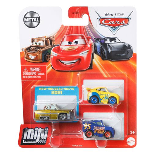 Mattel Disney Pixar Cars Metal Mini Racers - 3-PACK (Fab McQueen, Tex Dinoco & Cruz Ramirez) GRW25