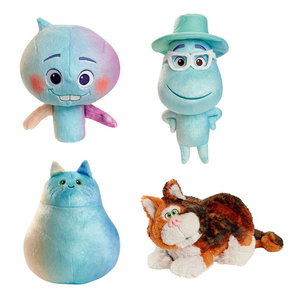 Mattel - Disney Pixar's Soul Movie Collectible Plushes - SET OF 4 (Joe, 2 Mr. Mittens & 22)(8 inch)