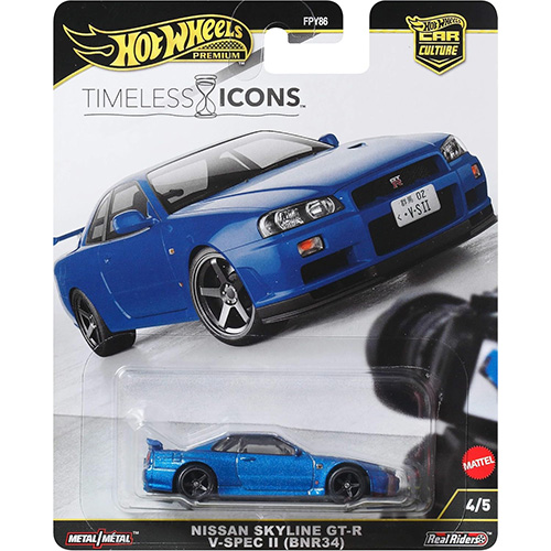 Mattel Hot Wheels Premium Car Culture - NISSAN SKYLINE GT-R V-SPEC II (BNR34)[Timeless Icons] JBK92