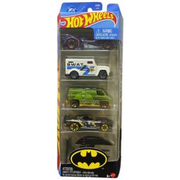 Mattel Hot Wheels Vehicle 5-PACK - BATMAN (Batplane, Batmobile, 70s Van, SWAT Truck +1)[JKG08]