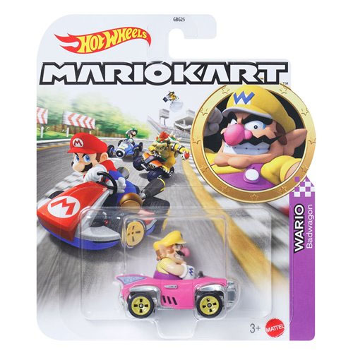 Mattel - Hot Wheels Die-Cast Car - Mario Kart Nintendo Collection - WARIO (Badwagon)[GRN22]