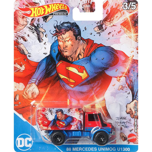Mattel - Hot Wheels Character Cars - DC Comics Superman - 88 MERCEDES  UNIMOG U1300 (GJR24):  - Toys, Plush, Trading Cards, Action  Figures & Games online retail store shop sale