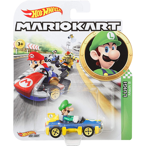 Mattel - Hot Wheels Car - Mario Kart Nintendo Collection - LUIGI (Mach 8) GBG27