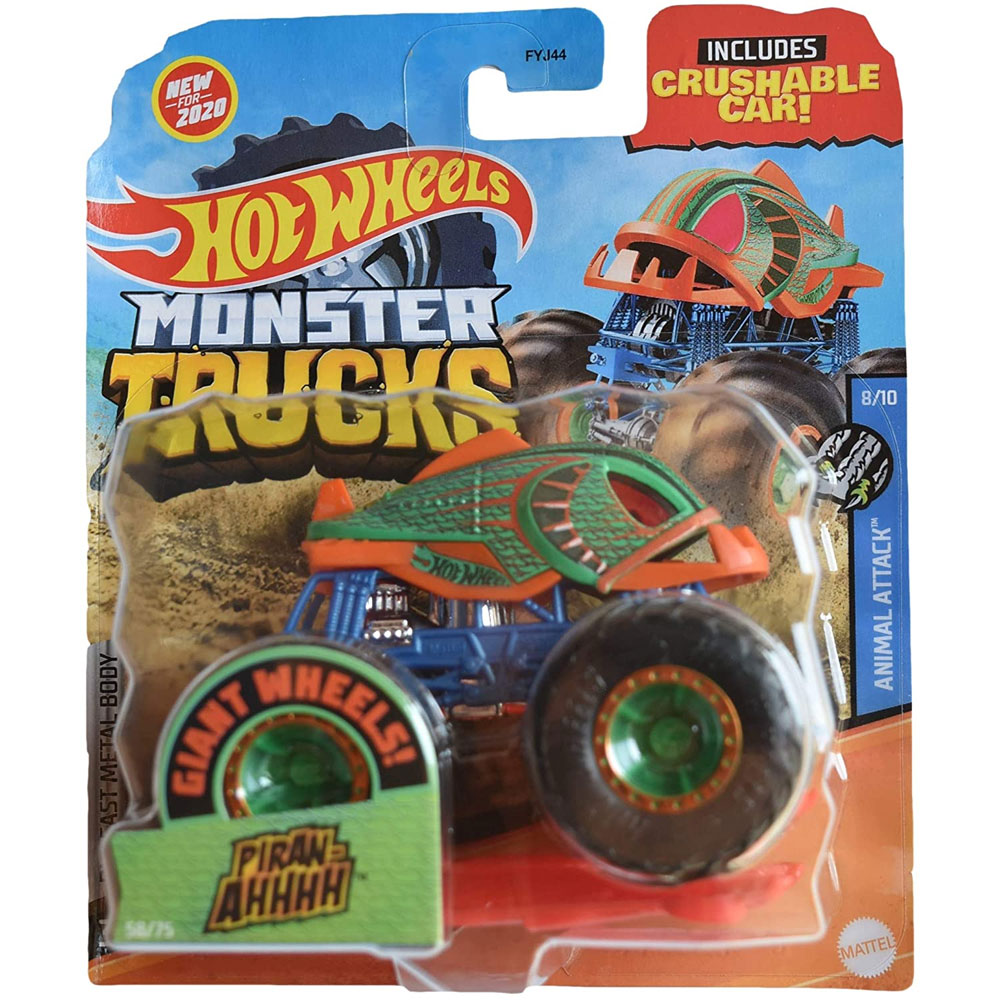 Mattel - Hot Wheels Monster Trucks - Animal Attack 8/10 - PIRAN-AHHHH (58/75) GJD86
