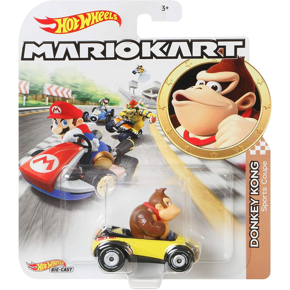 Mattel - Hot Wheels Car - Mario Kart Nintendo Collection - DONKEY KONG (Sports Coupe) GJH57