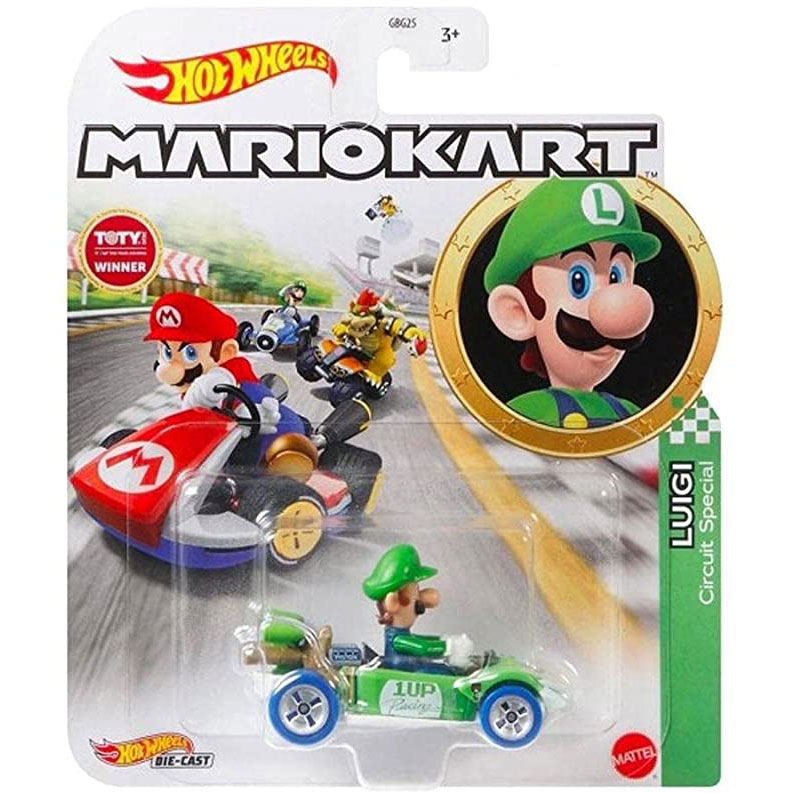 Mattel - Hot Wheels Car - Mario Kart Nintendo Collection - LUIGI (Circuit Special) GRN18