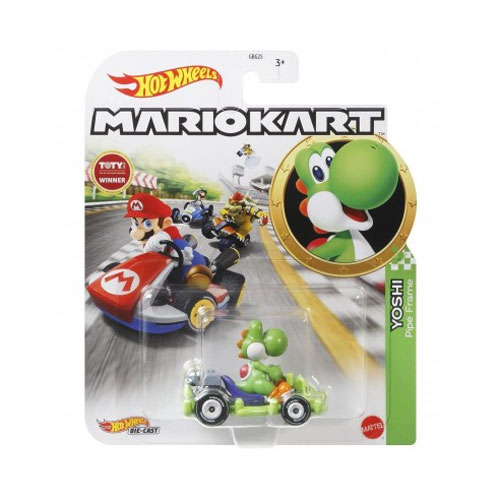 Mattel - Hot Wheels Car - Mario Kart Nintendo Collection - YOSHI (Pipe Frame) GRN19
