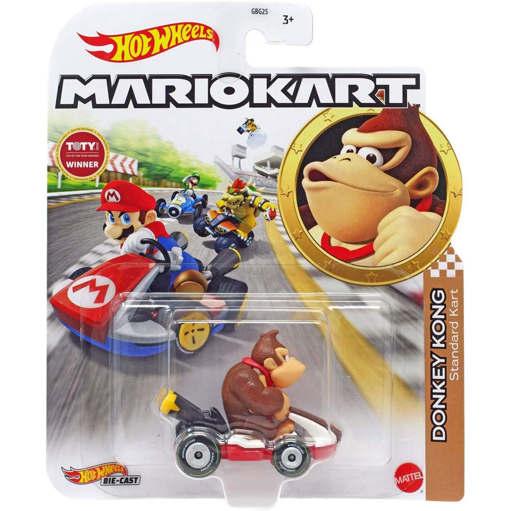 Mattel - Hot Wheels Car - Mario Kart Nintendo Collection - DONKEY KONG (Standard Kart) GRN24