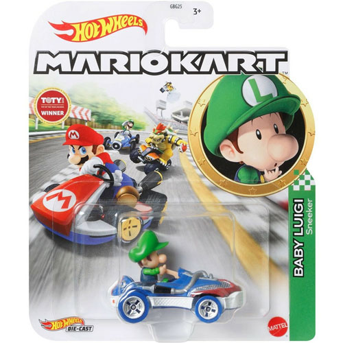 Mattel - Hot Wheels Car - Mario Kart Nintendo Collection - BABY LUIGI (Sneeker) HDB28