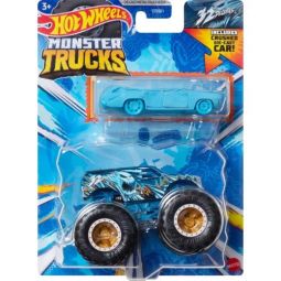 Mattel - Hot Wheels Monster Truck & Car - 32 DEGREES & CRUSHED WAGON - FLAT IRON [HWN35]