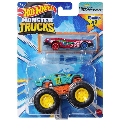 Mattel - Hot Wheels Monster Truck & Car - NIGHT SHIFTER Mattel - Hot Wheels Monster Truck & Car - NIGHT SHIFTER