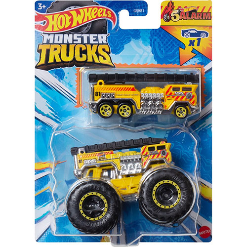 Mattel - Hot Wheels Monster Truck & Car - 5 ALARM & 5 ALARM [HWN39]