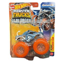 Mattel - Hot Wheels Monster Truck Power Smashers - RHINOMITE & CRUSHED CAR [HYJ26]