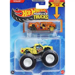 Mattel - Hot Wheels Monster Truck & Car - TOTALED & CRUSHED VAN - BLIND-SIDED [JCG32]