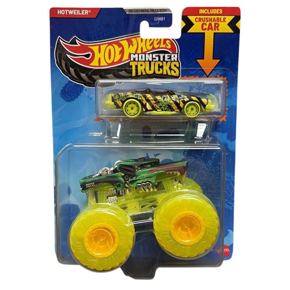 Mattel - Hot Wheels Monster Truck & Car - HOTWEILER & CRUSHED COUPE - SPEED BUMP [JCG33]