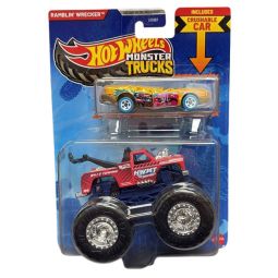 Mattel - Hot Wheels Monster Truck & Car - RAMBLIN' WRECKER & CRUSHED SEDAN - SUDDEN STOP [JCG35]