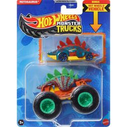 Mattel - Hot Wheels Monster Truck & Car - MOTOSAURUS & MOTOSAURUS [JCG40]