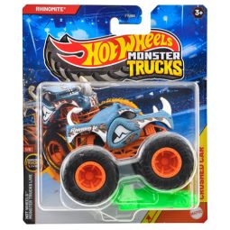 Mattel - Hot Wheels Monster Truck & Car - RHINOMITE & CRUSHED CAR [JDP77]