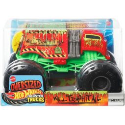 Mattel - Hot Wheels Oversized Monster Trucks - WILL TRASH IT ALL (1:24 Scale) JDR17