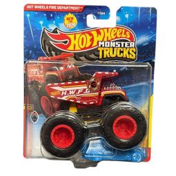 Mattel - Hot Wheels Monster Truck Champion Crashers - HW FIRE DEPARTMENT & CRUSHED CAR [JHY62]